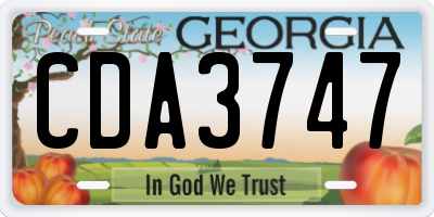 GA license plate CDA3747