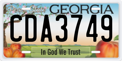 GA license plate CDA3749