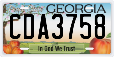 GA license plate CDA3758