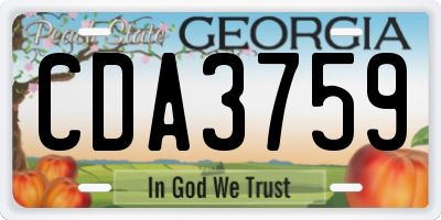 GA license plate CDA3759