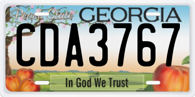 GA license plate CDA3767