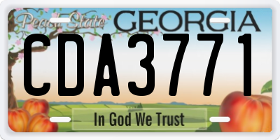 GA license plate CDA3771