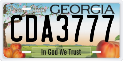 GA license plate CDA3777
