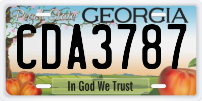 GA license plate CDA3787