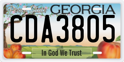 GA license plate CDA3805