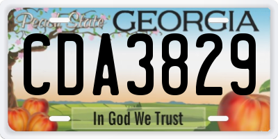 GA license plate CDA3829
