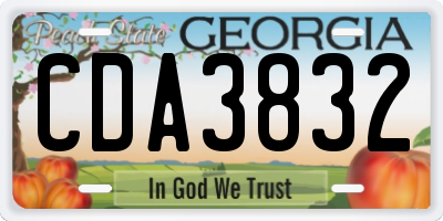 GA license plate CDA3832