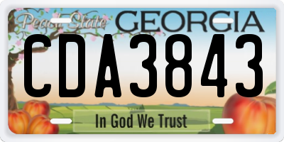 GA license plate CDA3843