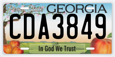 GA license plate CDA3849
