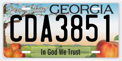 GA license plate CDA3851