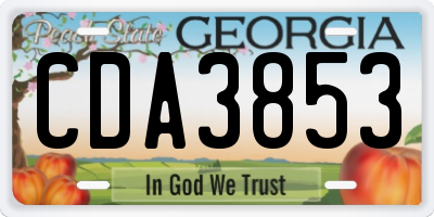 GA license plate CDA3853