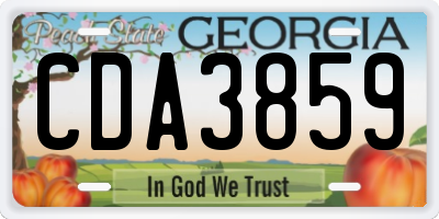 GA license plate CDA3859