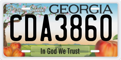 GA license plate CDA3860