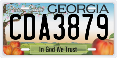 GA license plate CDA3879