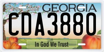 GA license plate CDA3880