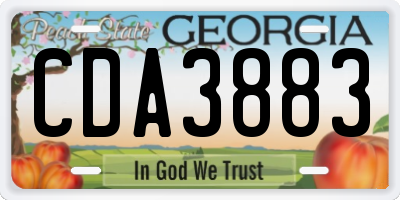 GA license plate CDA3883