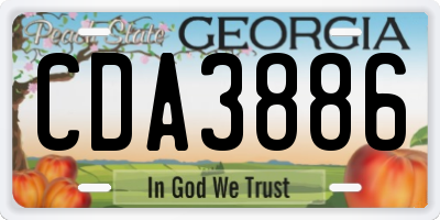 GA license plate CDA3886