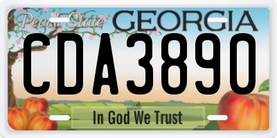 GA license plate CDA3890