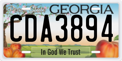 GA license plate CDA3894
