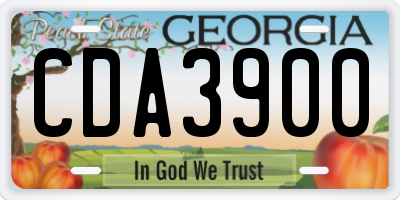 GA license plate CDA3900