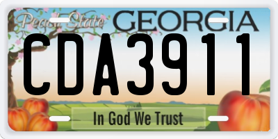 GA license plate CDA3911