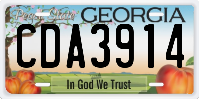 GA license plate CDA3914