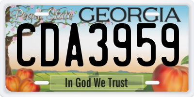 GA license plate CDA3959