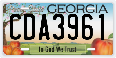 GA license plate CDA3961