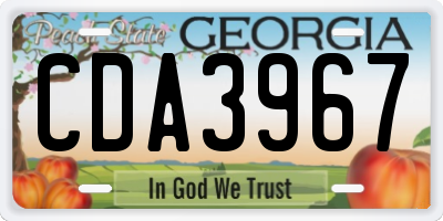 GA license plate CDA3967