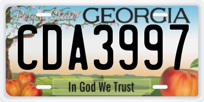 GA license plate CDA3997