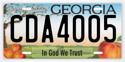 GA license plate CDA4005