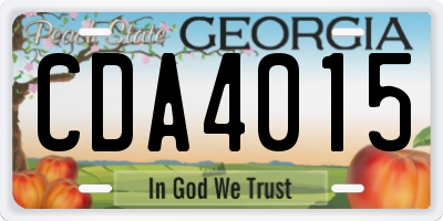 GA license plate CDA4015