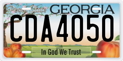 GA license plate CDA4050