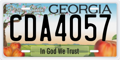 GA license plate CDA4057