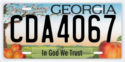 GA license plate CDA4067
