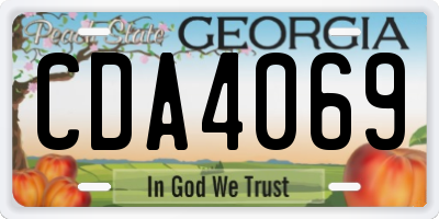 GA license plate CDA4069