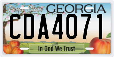 GA license plate CDA4071