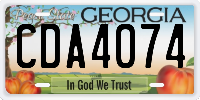 GA license plate CDA4074