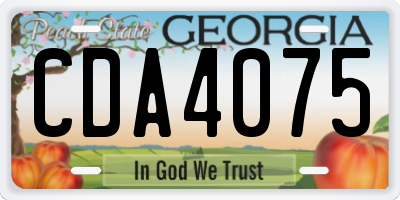 GA license plate CDA4075