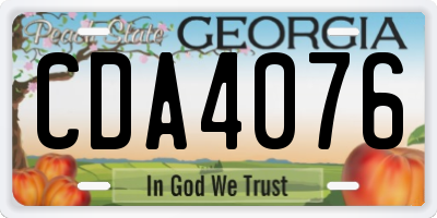 GA license plate CDA4076