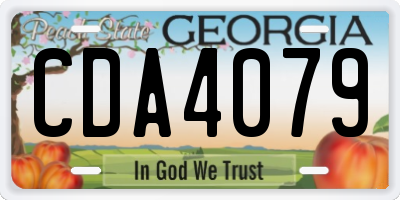 GA license plate CDA4079