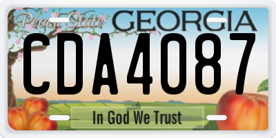 GA license plate CDA4087