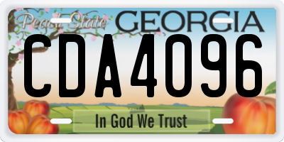 GA license plate CDA4096