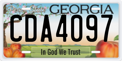 GA license plate CDA4097
