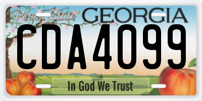 GA license plate CDA4099