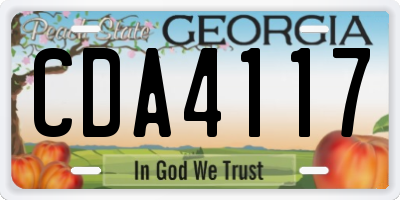 GA license plate CDA4117