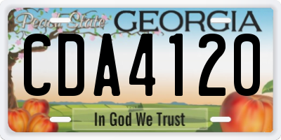 GA license plate CDA4120