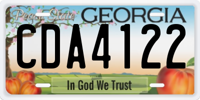 GA license plate CDA4122