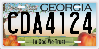 GA license plate CDA4124