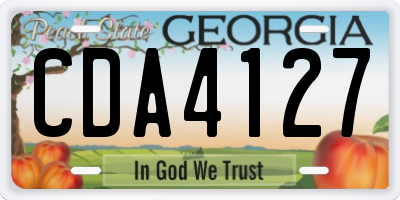 GA license plate CDA4127